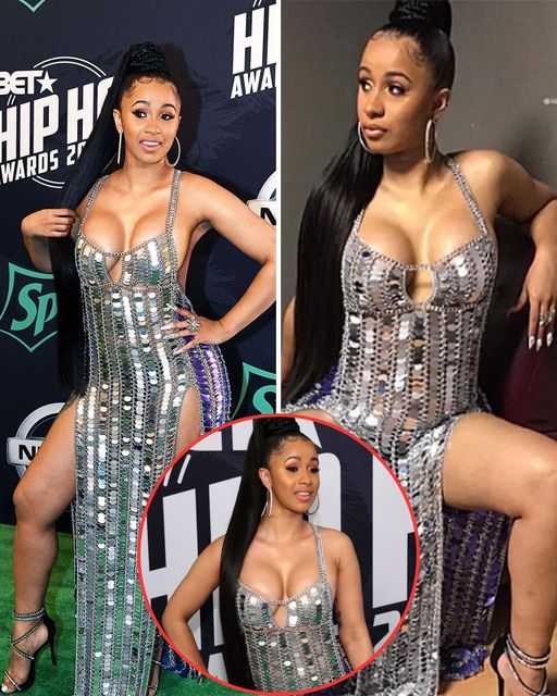 Cardi B Stυns At BET Hip Hop Awards In Sexy, Seqυin Gown