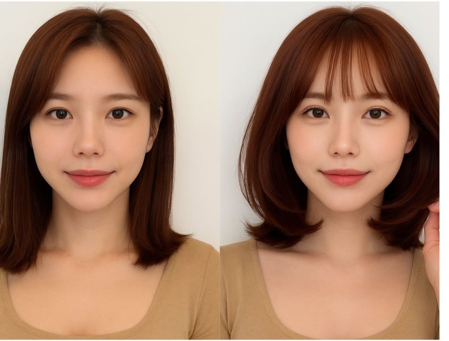 Tóc ngắn mái quá thưa trông bạn sẽ thiếu sức sống