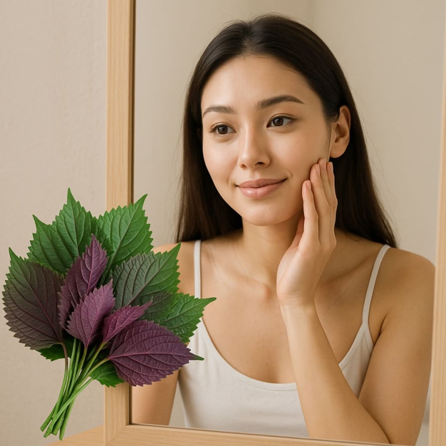 Rau tía tô có thể dùng đắp mặt nạ