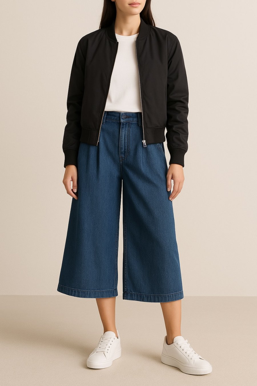 Quần culottes có thể biến hóa linh hoạt theo từng phong cách, từ công sở thanh lịch đến dạo phố năng động và thậm chí là dự tiệc sang trọng